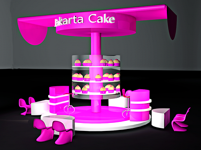 Jakarta Cake booth display branding design exhibition booth design exhibition design icon