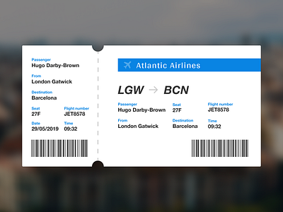 DailyUI 024 - Boarding pass boarding pass dailyui dailyui 024