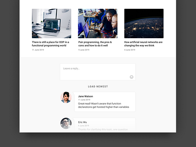 DailyUI 035 - Blog page - Comment section