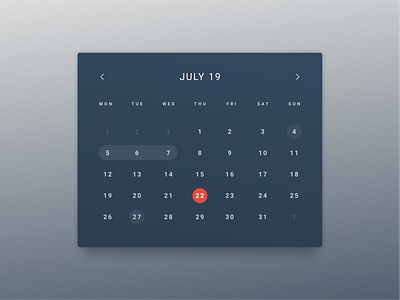 DailyUI 038 - Calendar