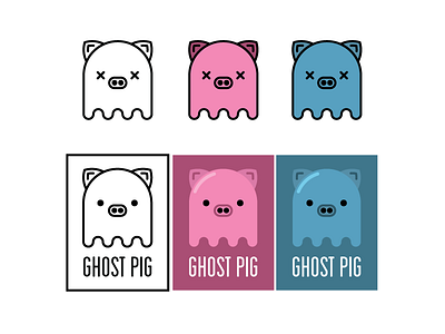 Ghost Pig logo animal branding ghost logo pig