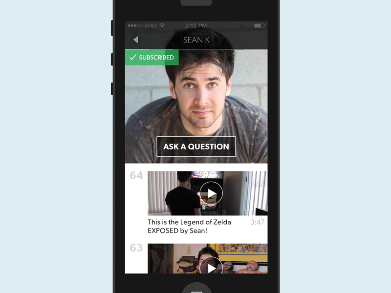 Series (Subscribed) ios app ui dynamic videos