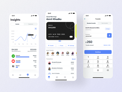 Finance App - UI Design appdesign banking business creative credit design expenses finance financeapp financialfreedom investing investment minimalism mobile app design mobile ui money personalfinance uiux