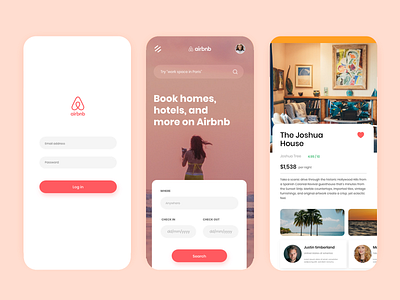 Air bnb mobile app UI Redesigned airbnb clean design hotel hotel app hotel booking hotels minimal travel ui ux web