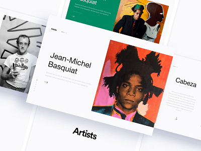 Artists- Gallery website animation artists basquiat clean contemporary design keith minimal modern moedrn trending ui ux web white