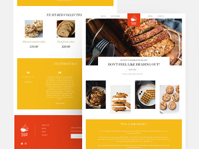 Bake n Bake - Website redesign bakery clean design homepage landing landscape minimal onepage orange pie product ui ux web website yellow