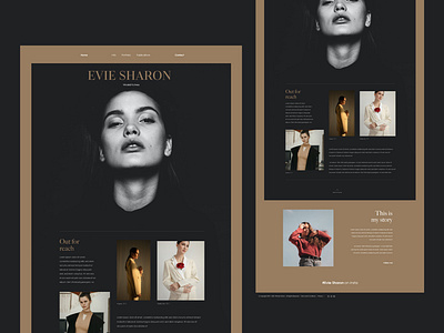 Fashion model website concept.