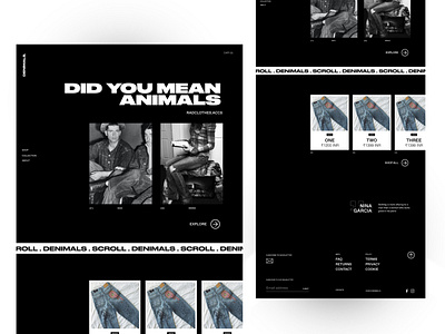 denimals clothing website concept black clothing clothing company clothing design cool denims fashion fashion brand fashion design jeans landing design landing page landingpage new trend ui uiux web website