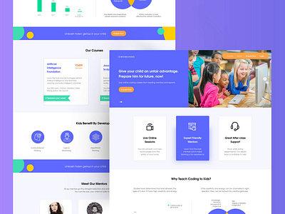 Coding for children landing page design