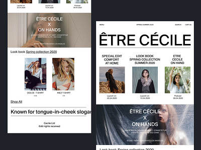 etrececile clothing brand website concept