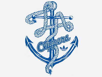 Anchored adidas custom type hand drawn lettering los angeles clippers nba originals rachel bedel typography