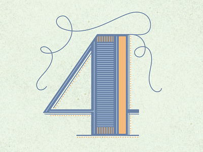 The Number 4 custom lettering lines numbers rachel bedel typography