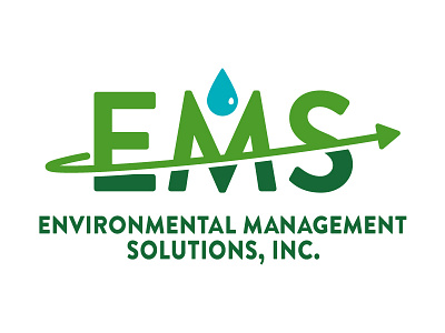 EMS Logo environmental management green logo rachel bedel typography water
