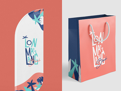 Lonmalang Beach Brand and Packaging Design beach beach logo brand brand design brand identity branding design flag design logo logotype modern logo packaging