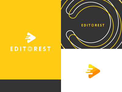 Editorest.id Logo branding design e logo editor logo flat icon logo minimal minimalist logo modern logo typography yellow logo