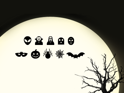 Spooky icons halloween icons
