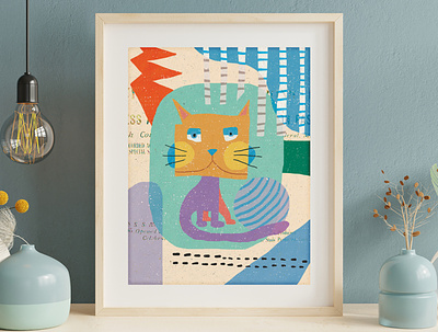 Fat Cheeks cat design digitalart fatcat illustration poster