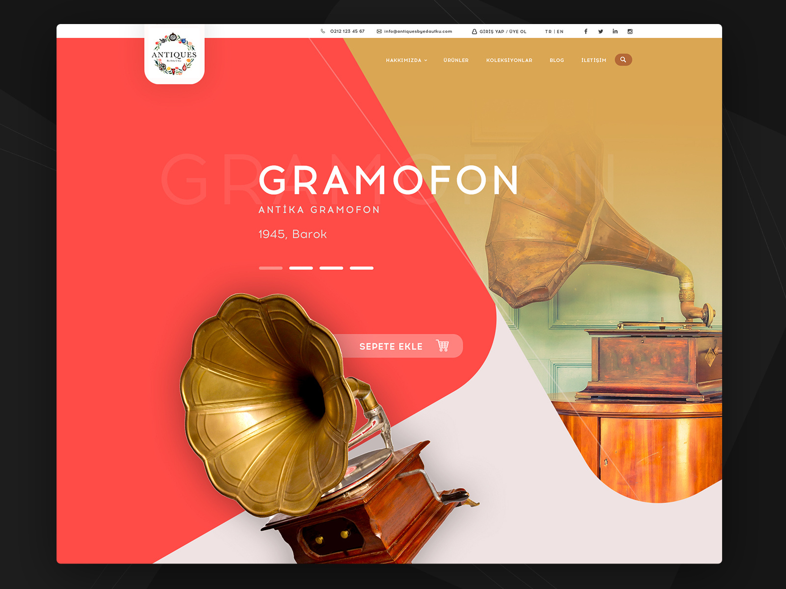 Antiques Shop UI site Design by Aylin Demir on Dribbble