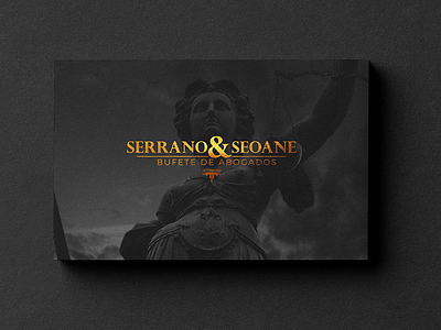 Serrano & Seoane attorney brand business cards gold law lawyers print