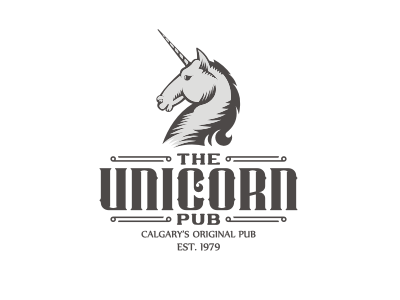 04 Logo In Light calgary canada horse logo one horn pub unicorn