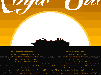 Royal Sun Concept cruise ship dithering pixel pixel art sunset video game