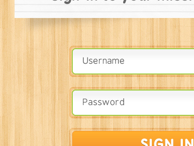 Login screen login simple wood