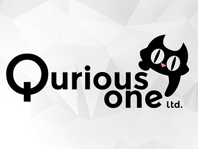 Qurious One Logo cat curious logo pet vector