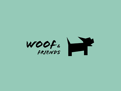 Woof & Friends Logo brush dog logo pet
