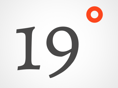 19° Logo (version 1) 19° font logo text