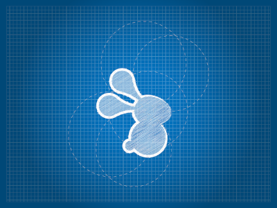 abracadabra logo abracadabra blueprint bunny circle draft in progress logo rabbit