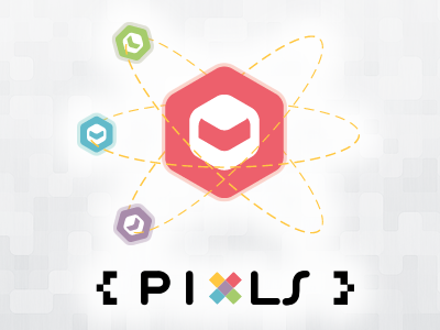 PiXLS Logo - Atomic Pixels atom atomic logo pixel pixls