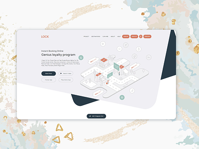 Landing page for a booking startup branding design flat illustration minimal ui web website