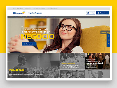 Bancolombia Negocios PYME banking design experience design user interface web