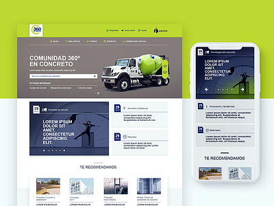 Argos 360 argos concrete construction content education elearning flat green isolated ui user interface website