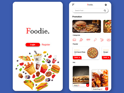 Foodie android app application concept design ui uiuxdesign ux