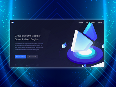 Crypto landing page branding crypto dark design flat illustration minimal ui web website