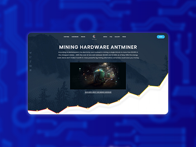 Mining hardware landing page dark design flat minimal ui web website