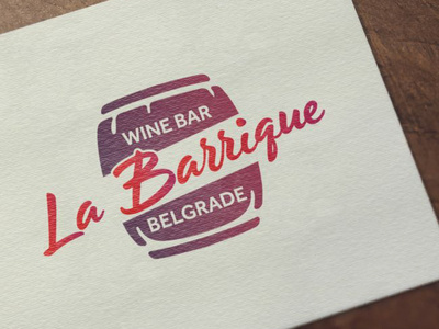 La Barrique logo design barrel branding design flat icon illustration logo typography vector wine