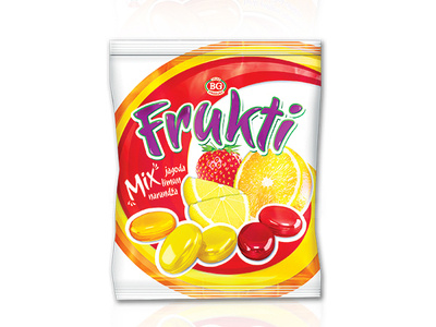 Hard filled candy "Frukti" package design branding candy design fruit graphic graphic design ilustration packagedesign sweat