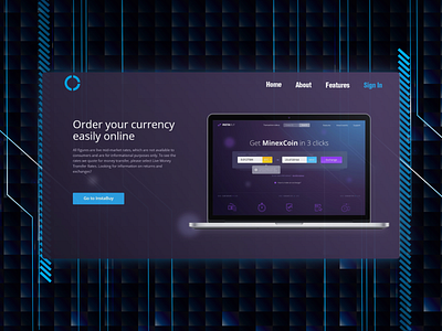 Landing page concept design flat minimal ui web