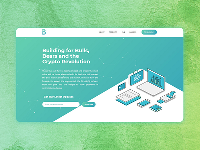 Landing page for a crypro project branding design flat illustration landing page ui web