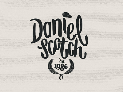 Daniel Scotch freehand logo typography