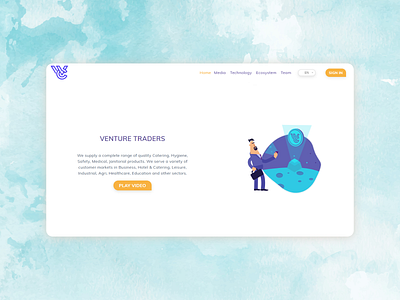 Landing page for a trading branding design flat illustration landing page minimal ui web website