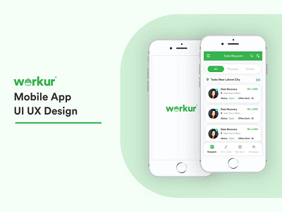 Workur mobile App - UI UX Design app design icon illustrator mobile app design mobileapp mobileappuiux modern design typography ui uidesign ux uxdesign