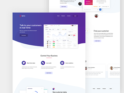 Sprins landing Page home page homepage interface landing page product ui ux web site service website