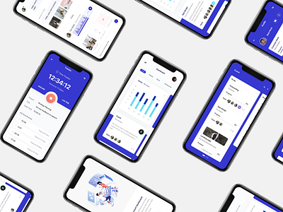 Taskwell mobile app analytic app chart dashboard interface statistics task task app task flow task list task management ui ux