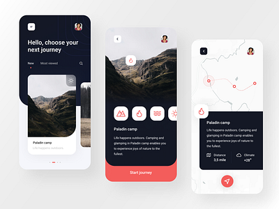 Travel Application app camp map mobile app outdoor travel travel app traveling ui ux