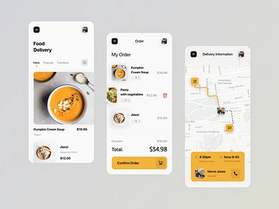 Food Delivery App app cafe courier dashboard deliver delivery food food app interface map order path restaurant shop shopping shopping app ui ux