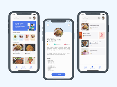 Mom's Recipe - Recipe Mobile App Design Exploration branding design explo exploration flat minimal mom recipe typography ui ux