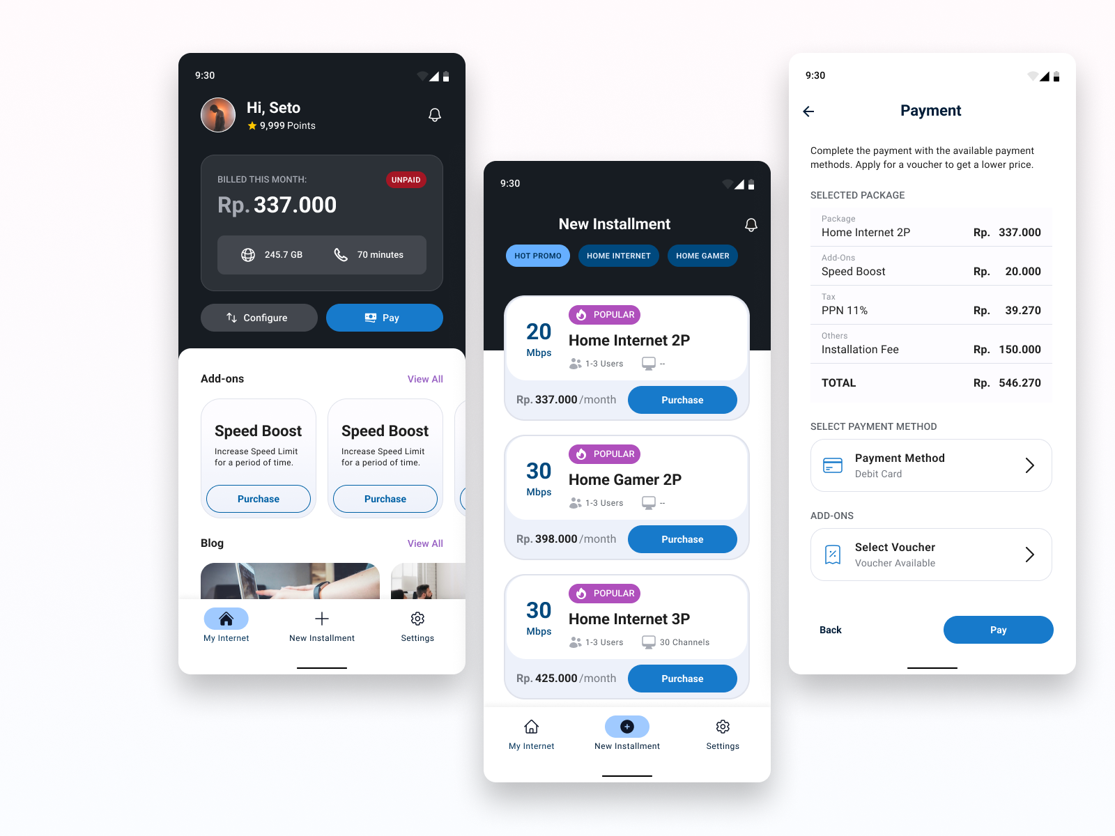 Home Internet Android Mobile App by Seto Rahardyanto on Dribbble